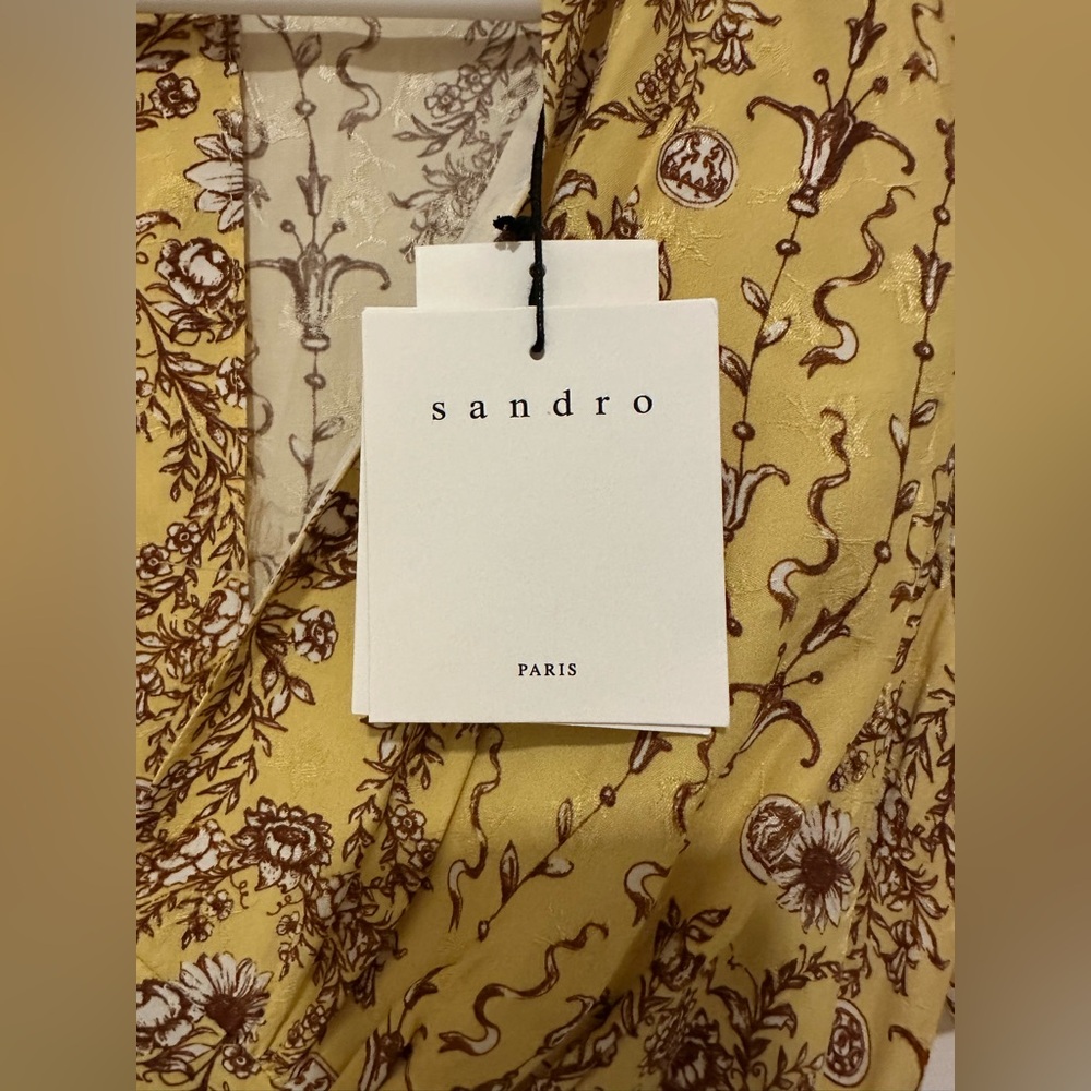 NWT- Sandro Esther Floral Print Maxi Dress - Picture 7 of 17